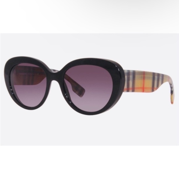 BURBERRY plaid arms soft cat-eye sunglasses NWT main image 6